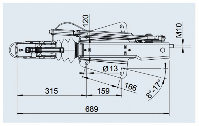 Auflaufeinrichtung AL-KO V 161 S Ausführung A (für  AL-KO Radbremse 1637, 2051)