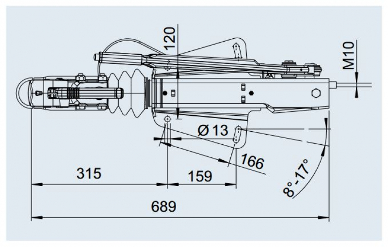 Auflaufeinrichtung AL-KO V 251 S Ausführung A (für AL-KO Radbremse 1637, 2051)