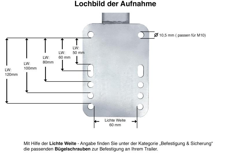 Verstellbare Bootsstütze 550 mm