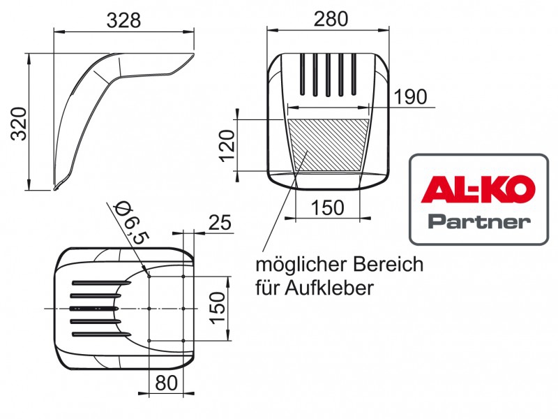 AL-KO Hochlader Kotflügel HL 280